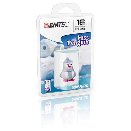 Image of Emtec Miss Penguin unità flash USB 16 GB USB tipo A 2.0 Blu, Porpora,
