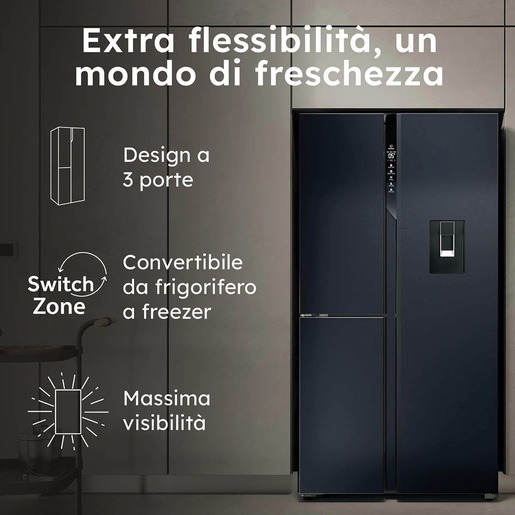 Image of Haier HSPR79F18EWMB Frigorifero Side By Side 3 Porte Libera installazione 573L E Nero