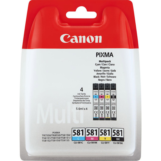 Image of Canon CLI-581 Multipack cartuccia d'inchiostro Originale Nero, Ciano, Magenta, Giallo