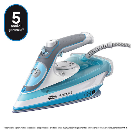 Braun TexStyle 5 SI 5006 BL Ferro da stiro a secco e a vapore Piastra in Ceramica 2600 W Blu, Grigio, Bianco