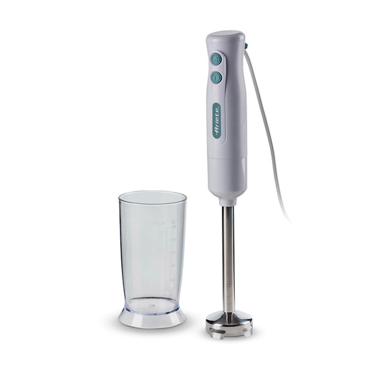 Image of Ariete 601 Frullatore a immersione Breakfast, 700 W, 2 velocità, Lama in acciaio inox, Gamba removibile, Bicchiere trasparente, White & Aegean Teal