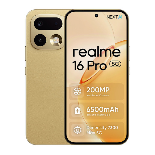 realme 16 Pro 17,3 cm (6.8'') Doppia SIM 5G 8 GB 256 GB 6500 mAh Oro