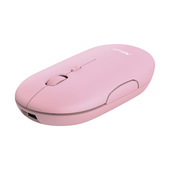 Trust Puck Mouse Wireless Ricaricabile, Bluetooth o 2.4 GHz con Mini Ricevitore USB, Silenzioso, Pulsante DPI, Mouse Bluetooth Ergonomico ‎Senza Fili per PC, Macbook, Mac, Computer, iPad - Rosa-image