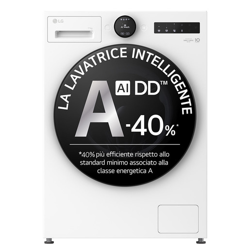 LG F4X7011TWB Lavatrice 11kg AI DD™ Serie X7, Classe A-40%, 1400 giri, Display Easy Circle, Wi-Fi, AI Wash, TurboWash