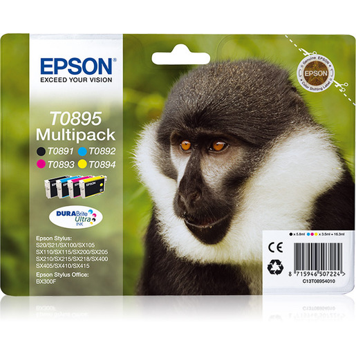 Image of Epson Monkey Multipack 4 colori Nero,Ciano,Magenta e Giallo