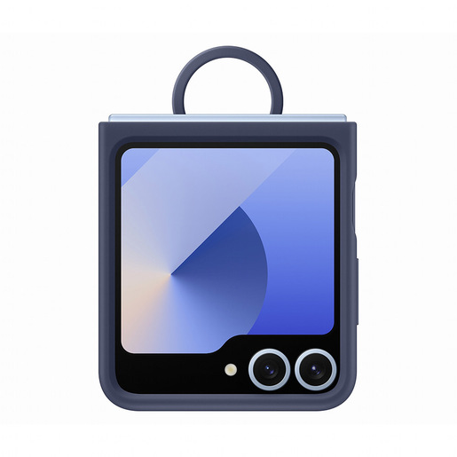 Image of Samsung Galaxy Z Flip6 Silicone Case with Ring Navy Blu