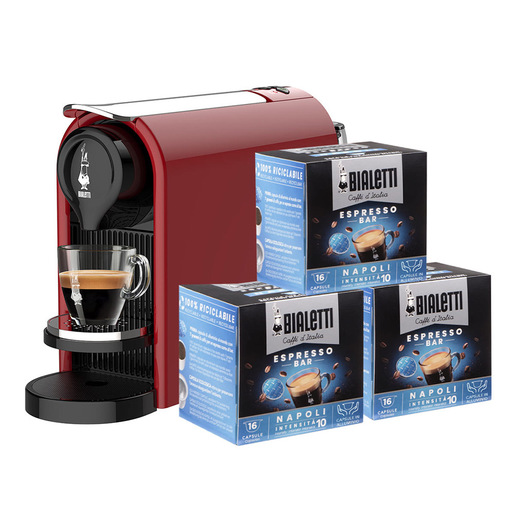 Image of Bialetti BUNDLE GIOIA PLUS ROSSO+48CAPS