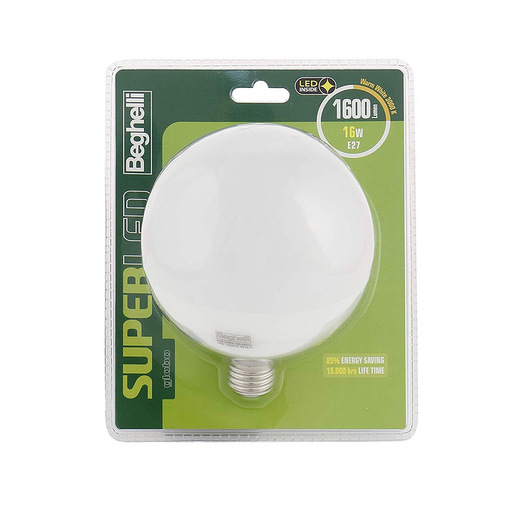 Image of Beghelli Super LED Lampadina a risparmio energetico Bianco caldo 3000 K 16 W E27 F