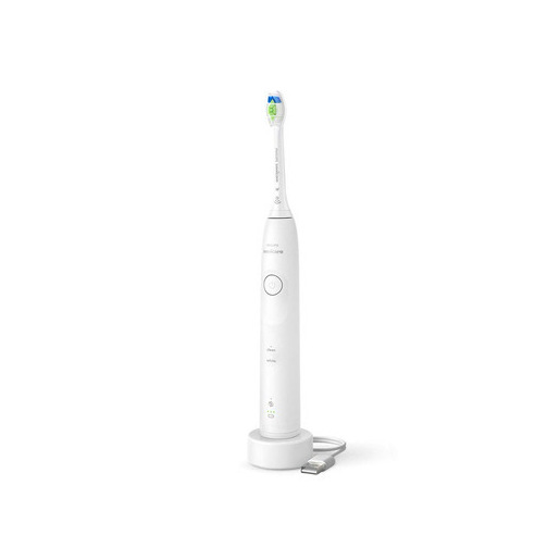 Philips Sonicare serie 5500 Sonicare Spazzolino Elettrico Sonico con base di ricarica, 2 livelli di intensità, sensore di pressione colore bianco HX7110/