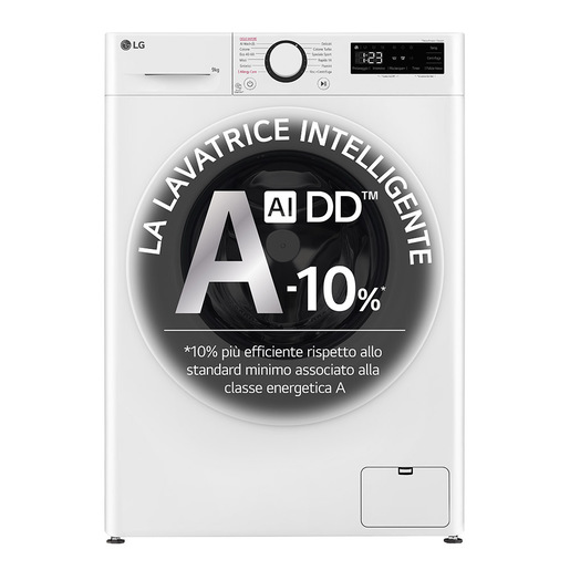 LG F2R3S08NSWW Lavatrice 8kg AI DD, Classe A-10%, 1200 giri, Vapore, AI Wash