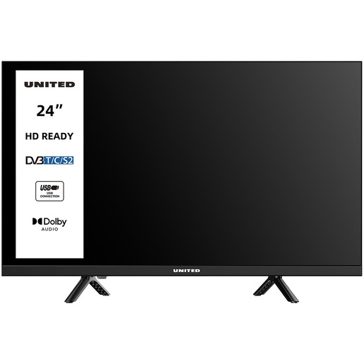 Image of United UNLED24M10 TV 24'' HD, Triplo tuner DVBT2/C/S2 HEVC MAIN10, Dolby Audio, Parental Control