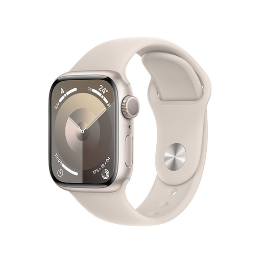 Image of Apple Watch Series 9 GPS Cassa 41mm in Alluminio Galassia con Cinturino Sport Galassia - M/L