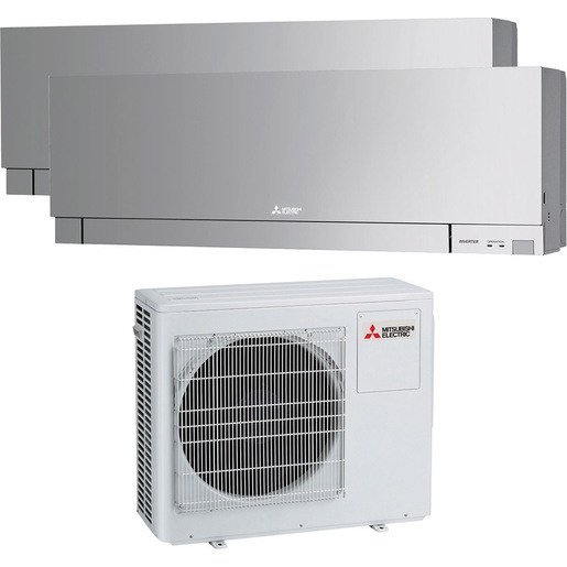 Image of Mitsubishi Electric MITKIT2-53EFS9+12WF condizionatore fisso Climatizzatore Dualsplit Argento, Bianco