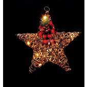 Regalo Stella In Rattan E Ferro Con 15 Led (Funzionamento A Pila 2AA X 1,5V)-image