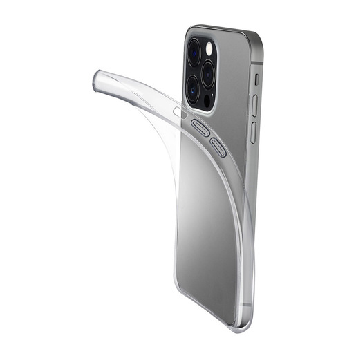 Cellularline Fine - iPhone 15 Pro Max Cover in gomma morbida ultra sottile e trasparente