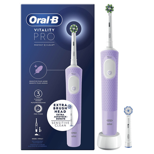 Image of Oral-B Vitality Spazzolino Elettrico Ricaricabile Pro Viola, 2 Testine