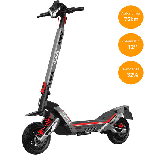Image of NAVEE XT5 Pro Monopattino elettrico, Potenza max 2200W, Gomme 12'' Offroad, 75km Autonomia, IPX6, Doppia Sospensione a molla, Freni tripli, Frecce direzi