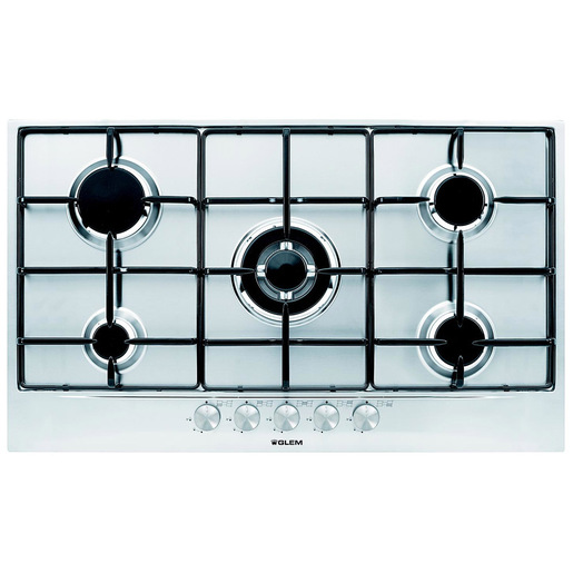 Image of Glem Gas GT955IX piano cottura Acciaio inossidabile Da incasso 90 cm 5 Fornello(i)