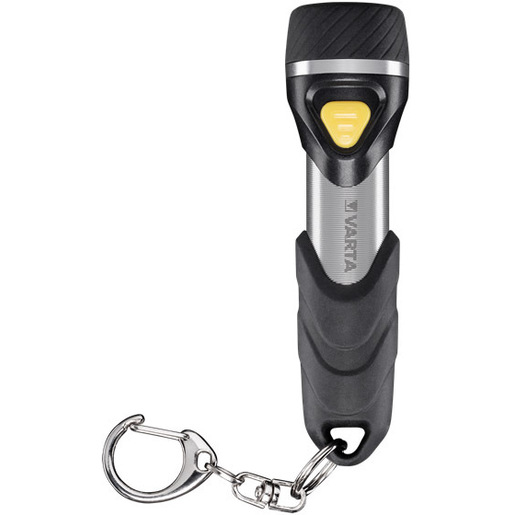Image of Varta Day Light Key Chain LED Flashlight (incl. anello portachiavi e 1x batteria AAA Longlife Power, antiurto) argento/nero per la casa, tutti i giorn