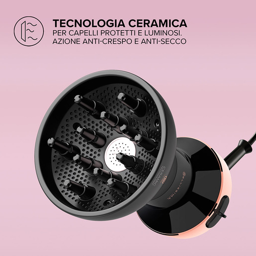Image of Bellissima My Pro Diffon Ceramic, Diffusore ad Aria Calda per Capelli Ricci, Tecnologia Ceramica, 700 W, 2 Combinazioni Aria/Temperatura, Asciugatura