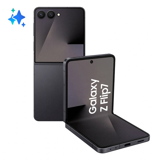 Image of Samsung Galaxy Z Flip7 Smartphone AI, RAM 12GB, 256GB, Display 4,1'' Super AMOLED/6,9'' Dynamic AMOLED 2X, Fotocamera 50MP, Jetblack