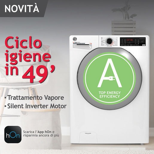 Hoover LINK PRO HPS4374DAMR-11 lavatrice Caricamento frontale 7 kg 1300 Giri/min Bianco