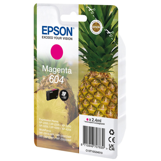 Image of Epson 604 cartuccia d'inchiostro 1 pz Originale Resa standard Magenta