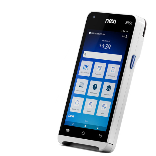 Image of Nexi NEIN750 lettore di card readers Interno/esterno Batteria Wi-Fi + 4G Nero, Grigio