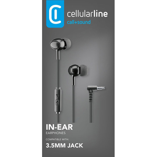 Cellularline VOICE IN-EAR Auricolari in-ear con microfono, tasto di risposta e connettore Jack 3.5mm