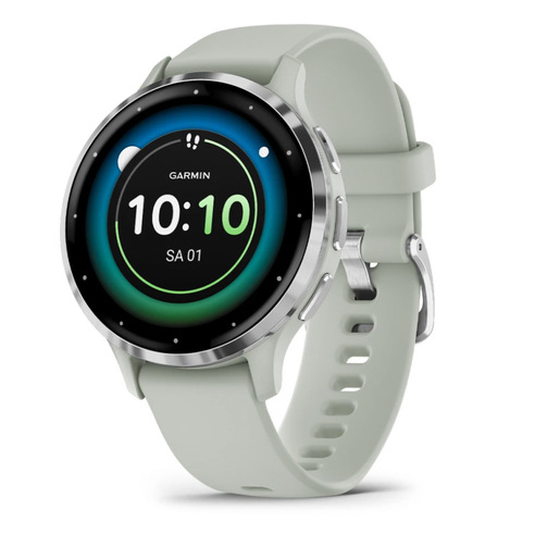 Image of Garmin Venu 3S 3,05 cm (1.2'') AMOLED 41 mm Digitale 390 x 390 Pixel Touch screen Grigio, Argento Wi-Fi GPS (satellitare)