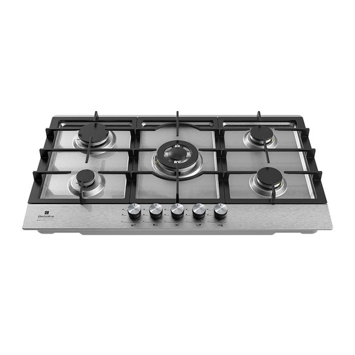 Image of Electroline GHEM86F53G piano cottura Acciaio inox Da incasso 90cm Gas 5 Fornello(i) griglie ghisa