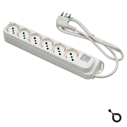 Image of IOPLEE 47430-4077B prolunghe e multiple 1,5 m 6 presa(e) AC Interno Bianco