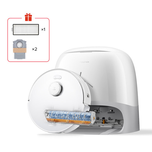 Roborock Qrevo Curv 2 FlowX Robot Aspirapolvere e Lavapavimenti, 270mm Autopulizia Rullo, Aspirazione 20.000 Pa, Protezione Rullo per Tappeti Asciutti, S