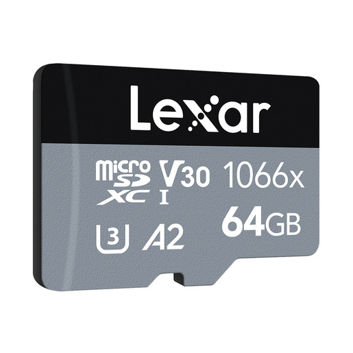 Image of Lexar Professional 1066x microSDXC UHS-I Cards SILVER Series 64 GB Cla