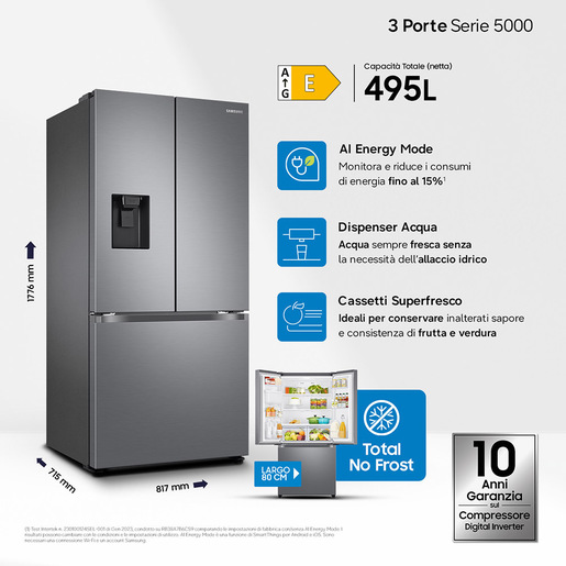 Image of Samsung Frigorifero 3 Porte RF5000C 495L RF50C530ES9