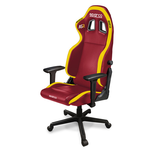 Image of Sparco Roma Sedia da gaming per PC Seduta imbottita Rosso, Giallo