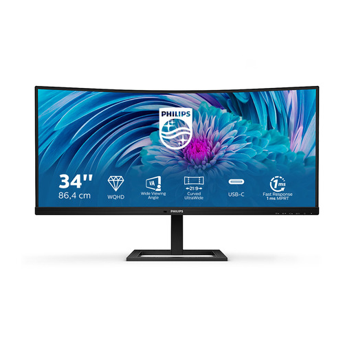 Image of Philips E Line 346E2CUAE/00 Monitor PC 86,4 cm (34'') 3440 x 1440 Pixel Wide Quad HD+ LCD Nero