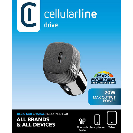 Cellularline USB-C Car Power 20W Caricabatteria da auto USB-C 20W