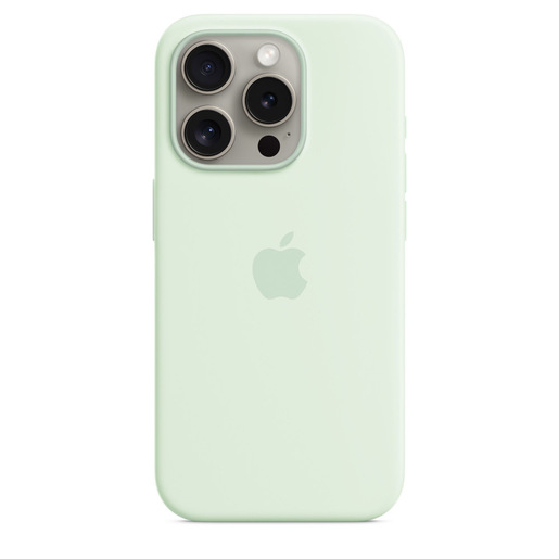 Image of Apple Custodia MagSafe in silicone per iPhone 15 Pro - Menta fredda