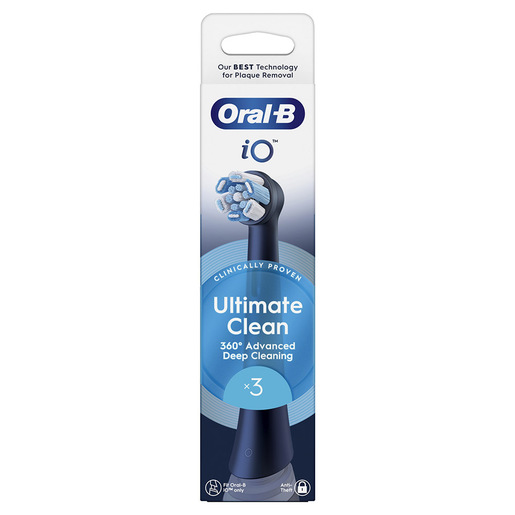 Image of        Oral-B Testine di Ricambio iO Series Ultimate Clean Black, testine rotonde di ricambio originali, con setole CrissCross per pulizia e rimozione della pla