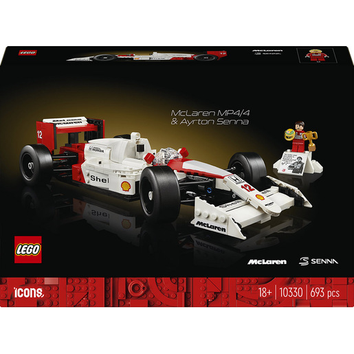 Image of LEGO ICONS 10330 McLaren MP4/4 e Ayrton Senna, Modellino da Costruire di Auto da Corsa F1 con Minifigure, Regalo per Adulti