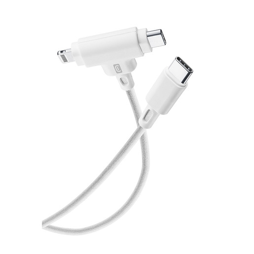 Image of Cellularline Dual Cable Cavo USB-C con doppio connettore USB-C e Lightning