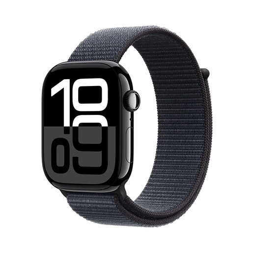 Image of Apple Watch Series 10 Serie 10 GPS + Cellular 46mm Cassa in Alluminio color Jet Black con Sport Loop