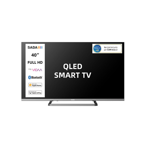 Image of SABA SMART TV QLED 40'' FULL HD, Sistema operativo VIDAA, Triplo ter DVBT2/C/S2 HEVC MAIN10, Certificato TivuSAT, Piedistallo centrale, Dolby Audio