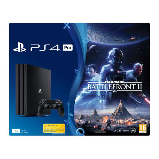 Image of Sony PlayStation 4 Pro + StarWars Battlefront II Nero 1000 GB Wi-Fi