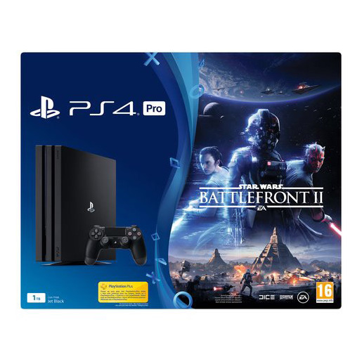 Image of Sony PlayStation 4 Pro + StarWars Battlefront II 1 TB Wi-Fi Nero