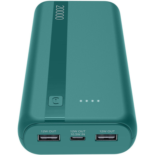 Image of Cellularline Power Bank Essential 20.000 Power bank da 20.000 mAh con batteria agli ioni di litio, dotato di porta USB-C in/out, due porte USB-A e indica