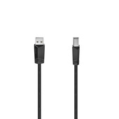Hama cavo USB-A - USB-B (1,5 m, USB tipo A, USB B, USB 2.0, 480 Mbit/s, cavo dorato) grigio