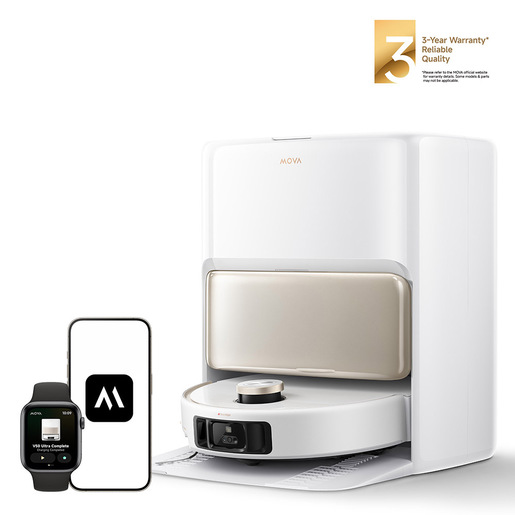 Image of MOVA Tech Mova V50 Ultra Complete VIU, Robot Aspirapolvere Lavapavimenti Intelligente con Navigazione FlexiRise™, Potenza di Aspirazione 24.000Pa, Moc