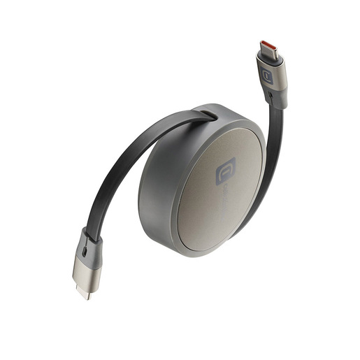 Image of Cellularline - Cavo USB-C/USB-C retraibile Cavo USB-C/USB-C retraibile. Regge una potenza fino a 100W, necessaria per caricare correttamente tutti i devi